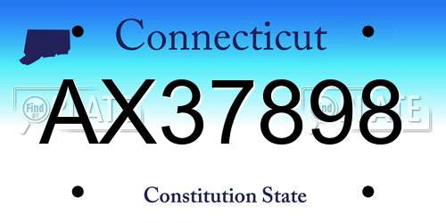 AX37898 Connecticut License Plate