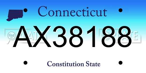 AX38188 Connecticut License Plate