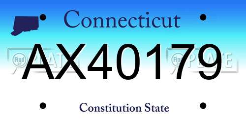 AX40179 Connecticut License Plate