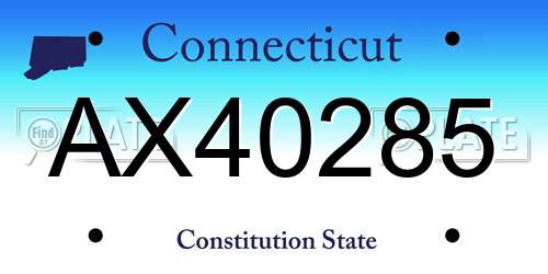 AX40285 Connecticut License Plate