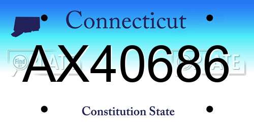 AX40686 Connecticut License Plate