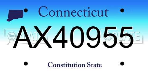 AX40955 Connecticut License Plate
