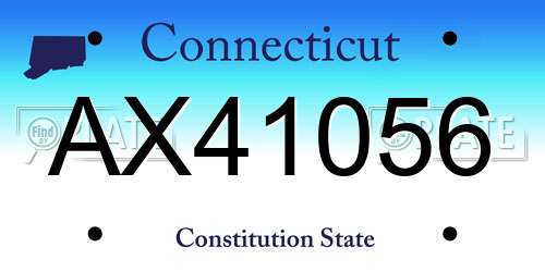 AX41056 Connecticut License Plate