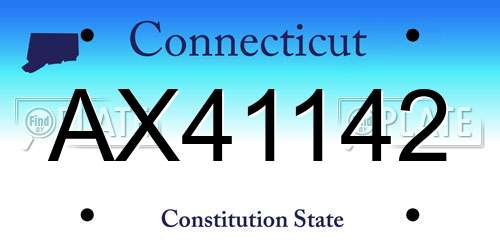 AX41142 Connecticut License Plate