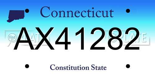 AX41282 Connecticut License Plate
