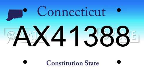 AX41388 Connecticut License Plate