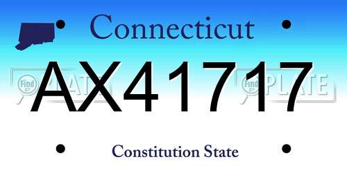 AX41717 Connecticut License Plate