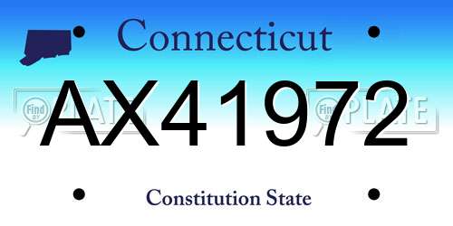 AX41972 Connecticut License Plate