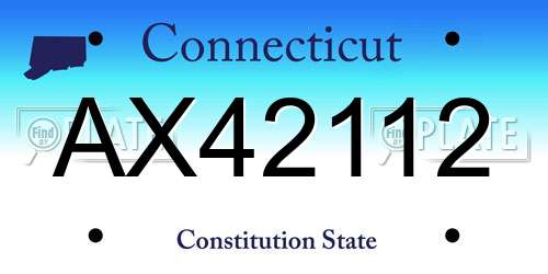 AX42112 Connecticut License Plate