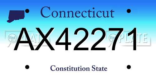 AX42271 Connecticut License Plate
