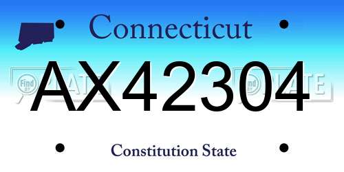 AX42304 Connecticut License Plate