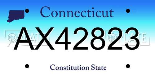 AX42823 Connecticut License Plate