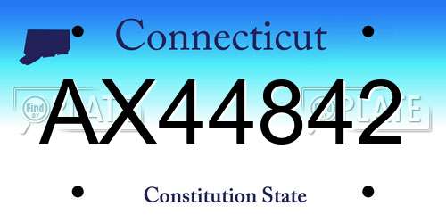 AX44842 Connecticut License Plate