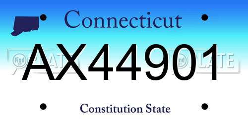 AX44901 Connecticut License Plate