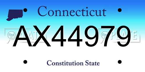 AX44979 Connecticut License Plate