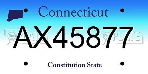 AX45877 Connecticut License Plate
