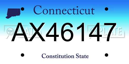 AX46147 Connecticut License Plate