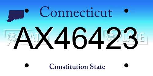 AX46423 Connecticut License Plate
