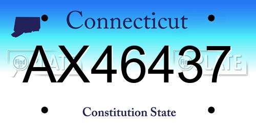 AX46437 Connecticut License Plate