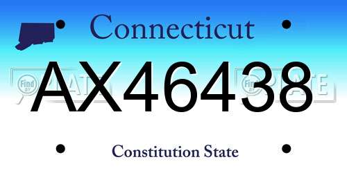AX46438 Connecticut License Plate