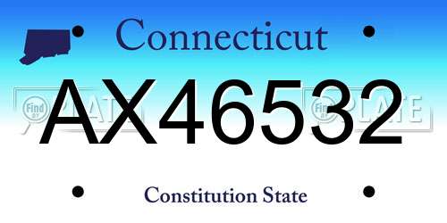 AX46532 Connecticut License Plate