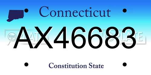 AX46683 Connecticut License Plate