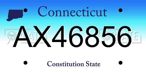 AX46856 Connecticut License Plate