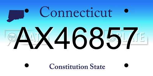 AX46857 Connecticut License Plate