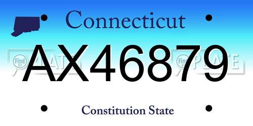AX46879 Connecticut License Plate