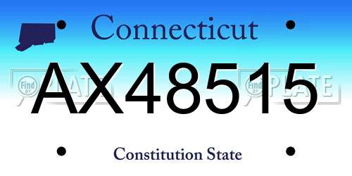 AX48515 Connecticut License Plate