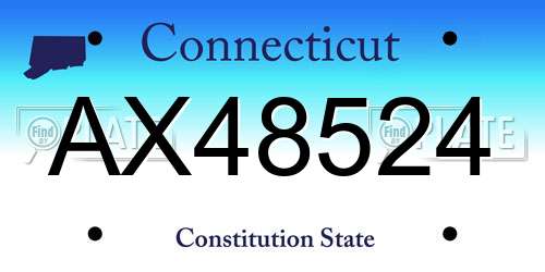 AX48524 Connecticut License Plate