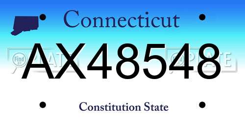 AX48548 Connecticut License Plate