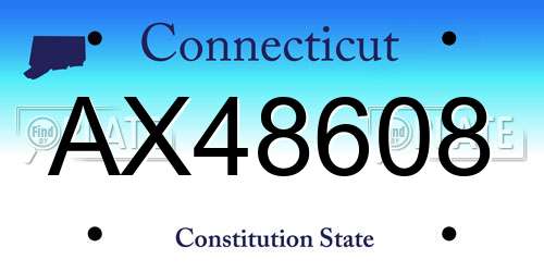 AX48608 Connecticut License Plate