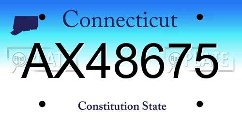 AX48675 Connecticut License Plate