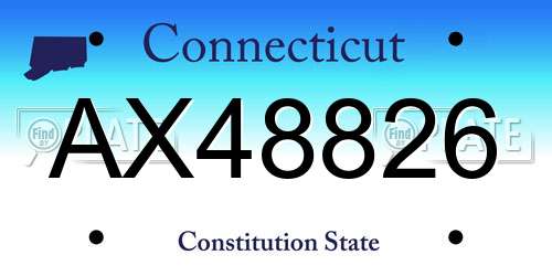 AX48826 Connecticut License Plate