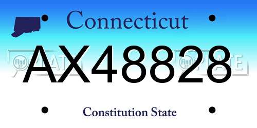 AX48828 Connecticut License Plate