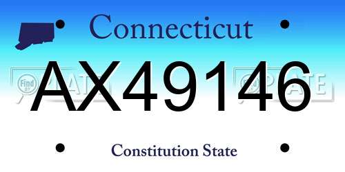 AX49146 Connecticut License Plate