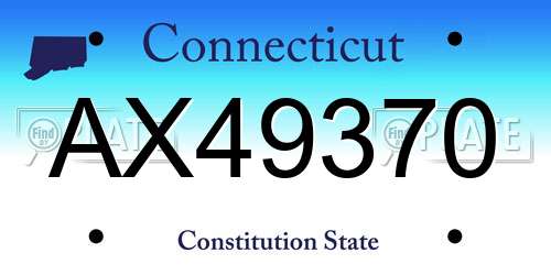 AX49370 Connecticut License Plate