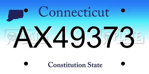 AX49373 Connecticut License Plate