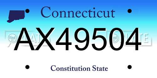 AX49504 Connecticut License Plate