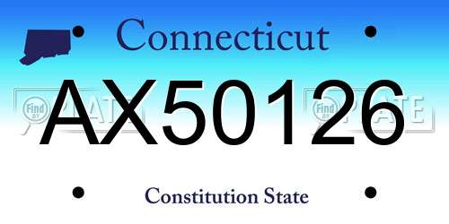 AX50126 Connecticut License Plate