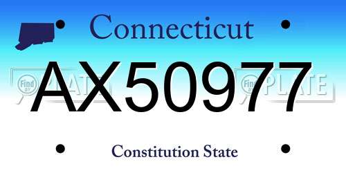 AX50977 Connecticut License Plate