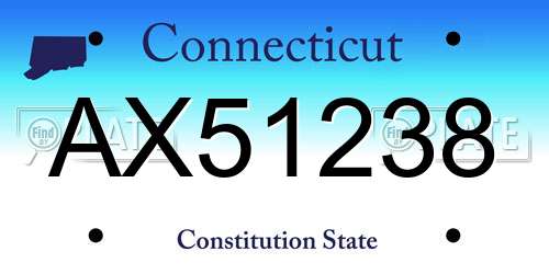 AX51238 Connecticut License Plate