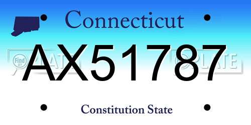AX51787 Connecticut License Plate