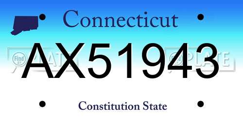 AX51943 Connecticut License Plate