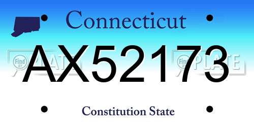 AX52173 Connecticut License Plate
