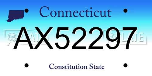 AX52297 Connecticut License Plate