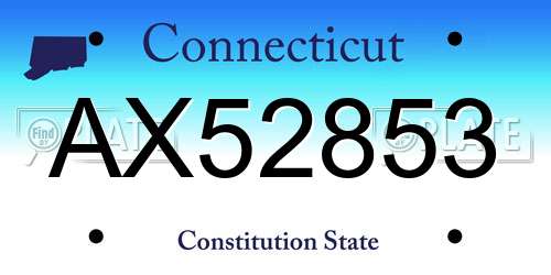 AX52853 Connecticut License Plate