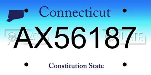 AX56187 Connecticut License Plate