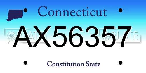 AX56357 Connecticut License Plate